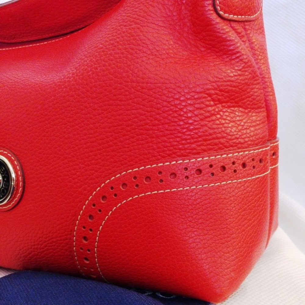 Dooney & Bourke Tomato Red Leather Double Bundle w/Lg Slouch Hobo & Kiss Wallet - Picture 11 of 16